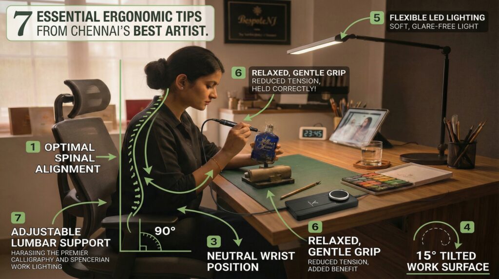  ergonomics for calligraphy and engraving from the best calligraphy and engraving artist in Chennai